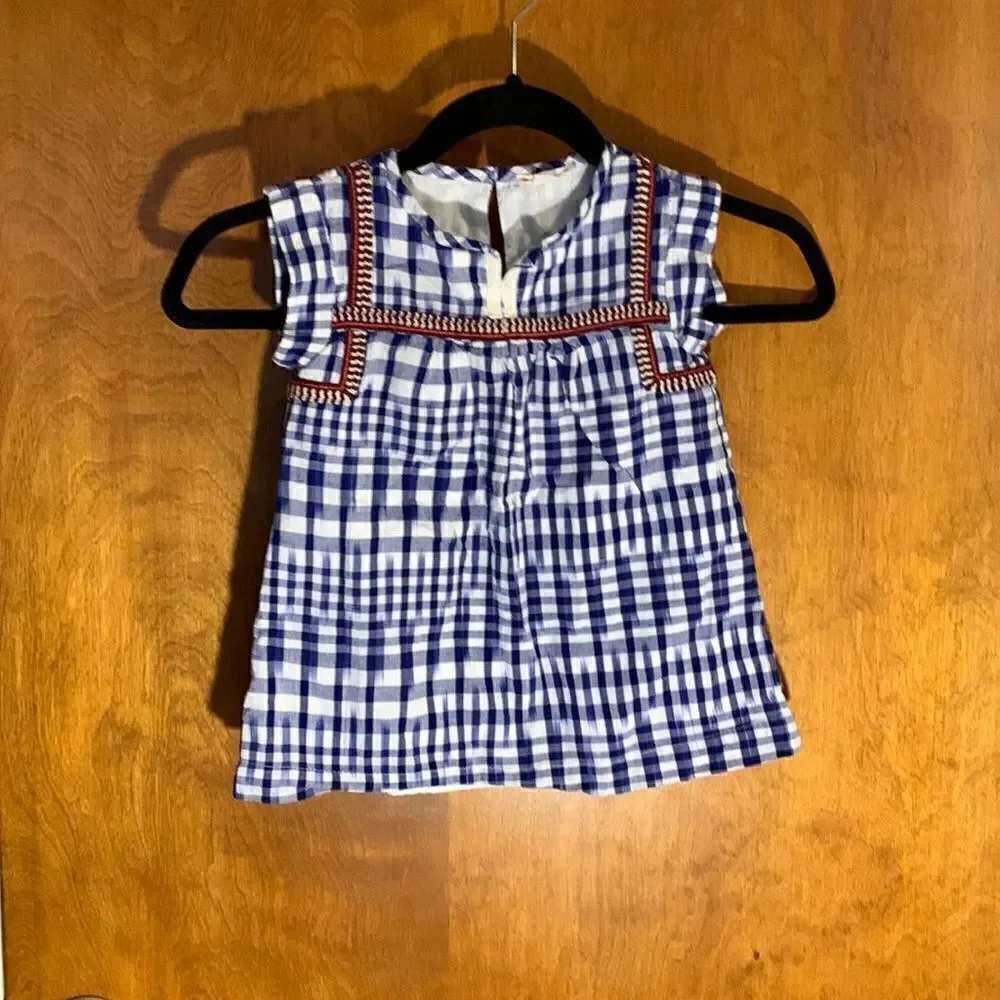 Crewcuts GUC blue/white lined dress Size 2